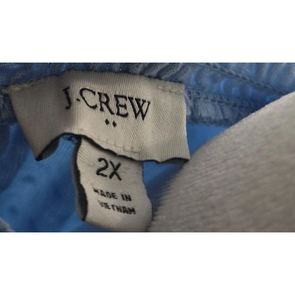 J.Crew XXL Light Blue Swiss Dot Mock Neck Blouse Long Sleeve Textured Top Career - Picture 6 of 7